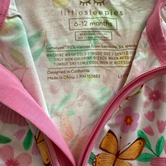 Little Sleepies Butterfly Blooms Zippy NWT size 6-12 M - Picture 4 of 5